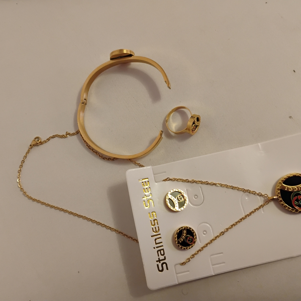 Gold and Black Modern Cuff Bracelet